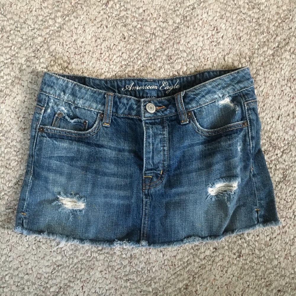 American Eagle Distressed Denim Skirt